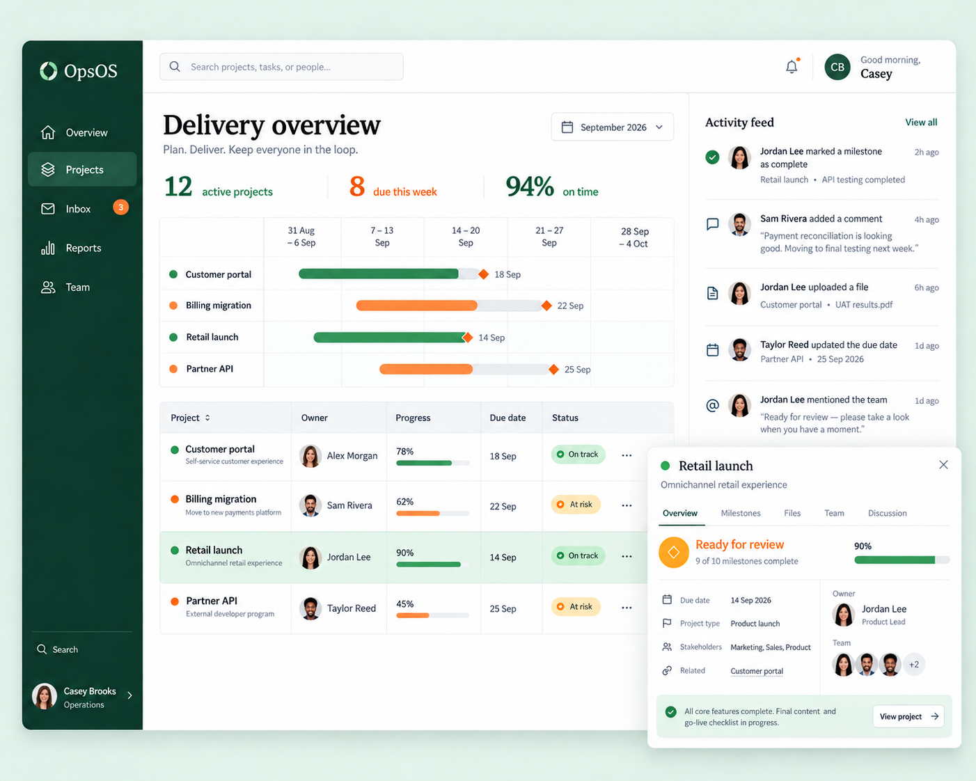OpsOS product screen mockup